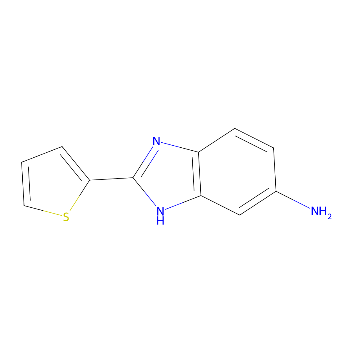2-Thiophen-2-yl-1H-benzoimidazol-5-ylamine molecular structure, CAS 51759-47-8
