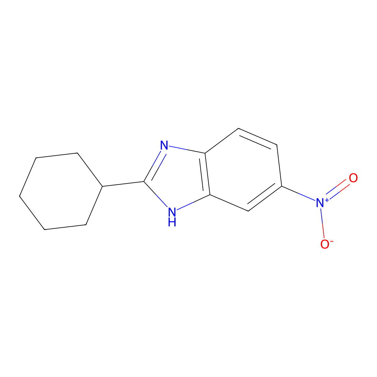 2-cyclohexyl-5-nitro-1H-benzimidazole molecular structure, CAS 51759-50-3