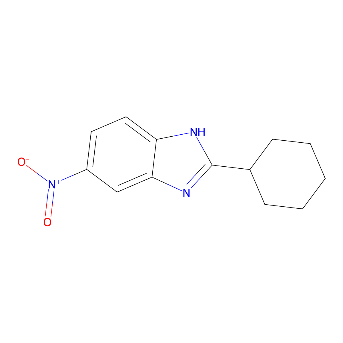 2-cyclohexyl-5-nitro-1H-benzimidazole molecular structure, CAS 51759-50-3