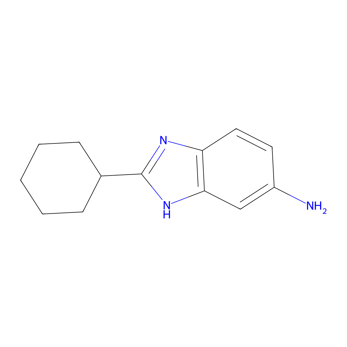 2-Cyclohexyl-1H-benzoimidazol-5-ylamine molecular structure, CAS 51759-51-4