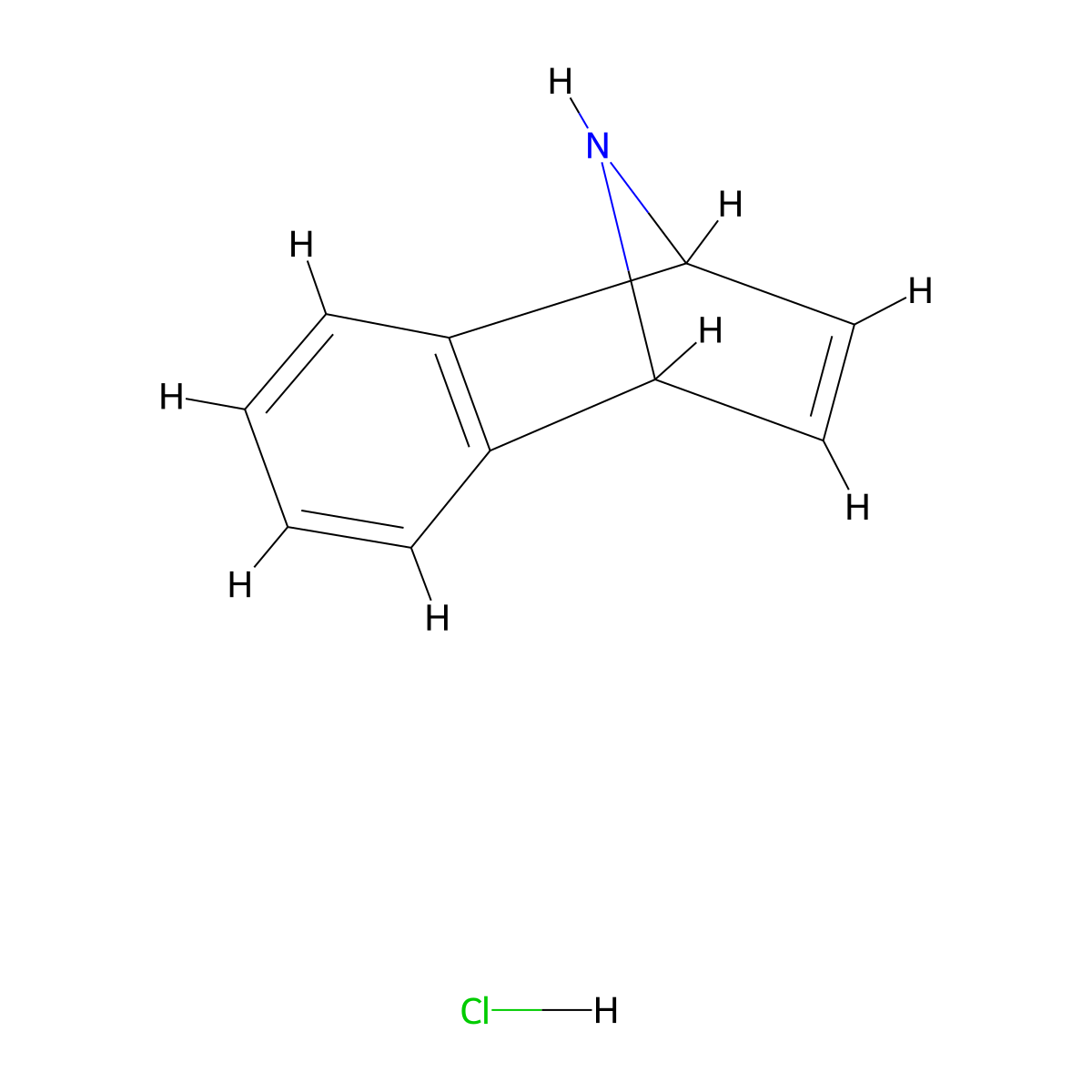 11-Azatricyclo[6.2.1.02,7]undeca-2,4,6,9-tetraene;hydrochloride molecular structure, CAS 5176-29-4