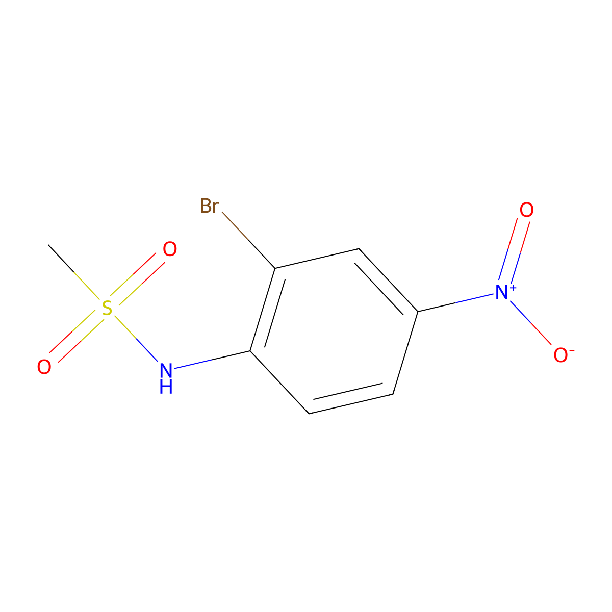Methanesulfonamide, N-(2-bromo-4-nitrophenyl)- molecular structure, CAS 51765-50-5