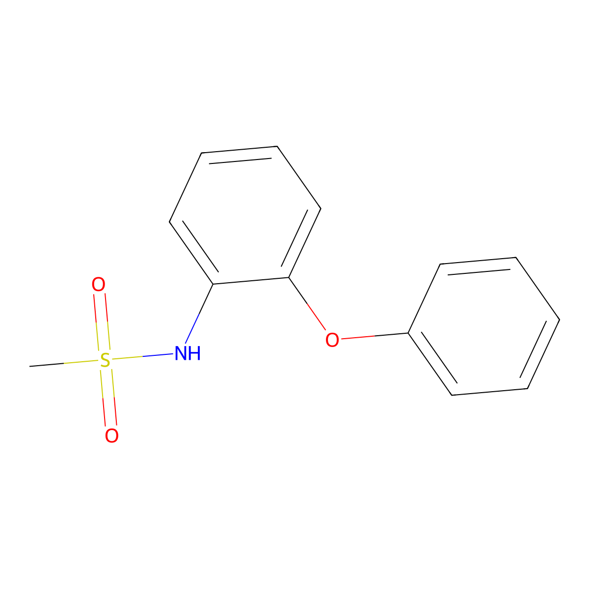 N-(2-phenoxyphenyl)methanesulphonamide molecular structure, CAS 51765-51-6