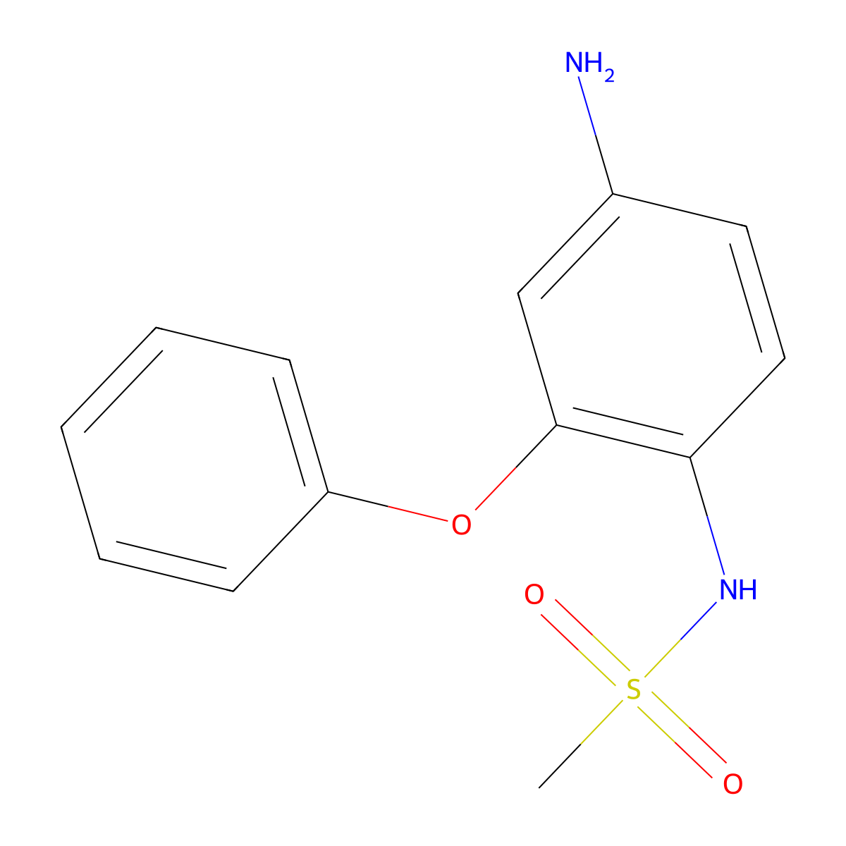 Methanesulfonamide, N-(4-amino-2-phenoxyphenyl)- molecular structure, CAS 51765-60-7