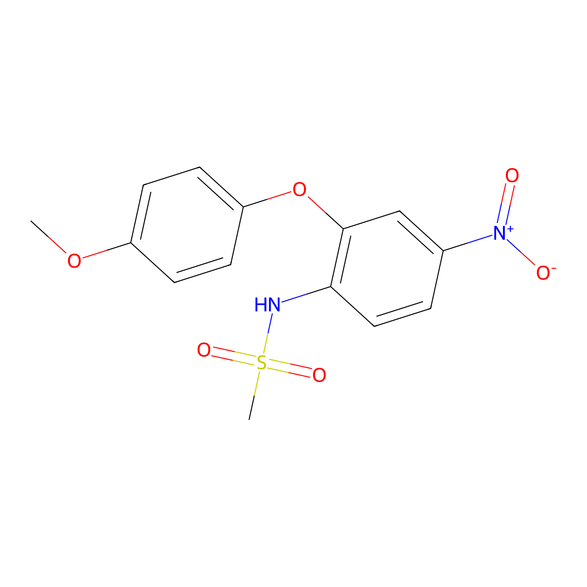N-(2-(4-Methoxyphenoxy)-4-nitrophenyl)methanesulfonamide molecular structure, CAS 51765-76-5