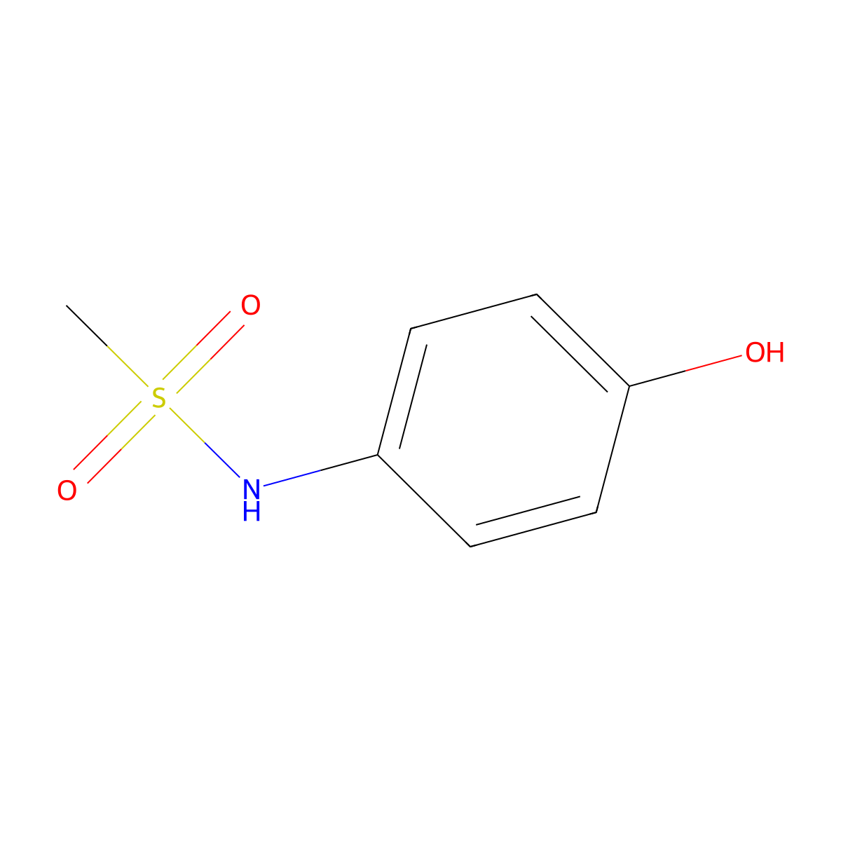 N-(4-hydroxyphenyl)methanesulfonamide molecular structure, CAS 51767-39-6