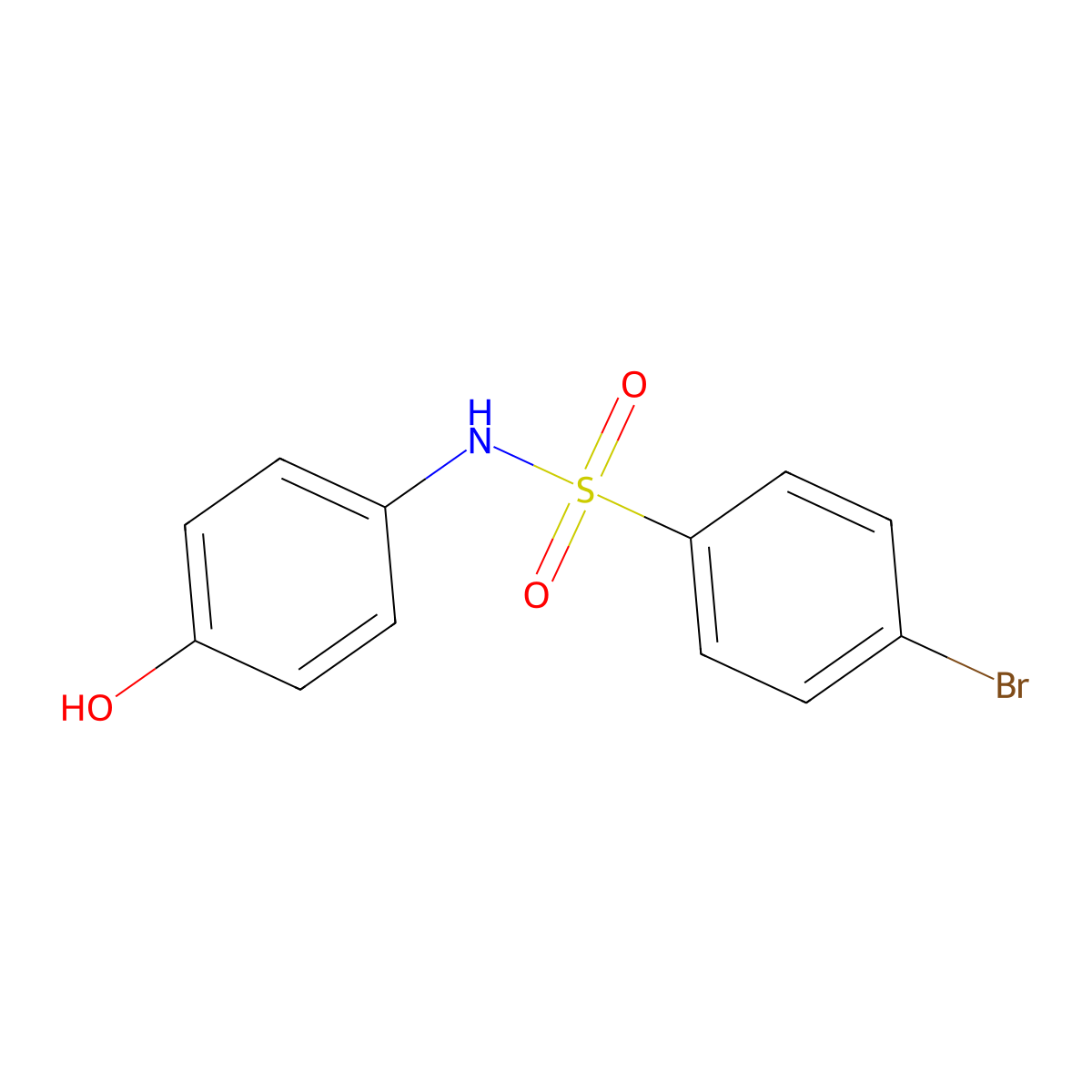 4-Bromo-N-(4-hydroxyphenyl)benzenesulfonamide molecular structure, CAS 51767-40-9