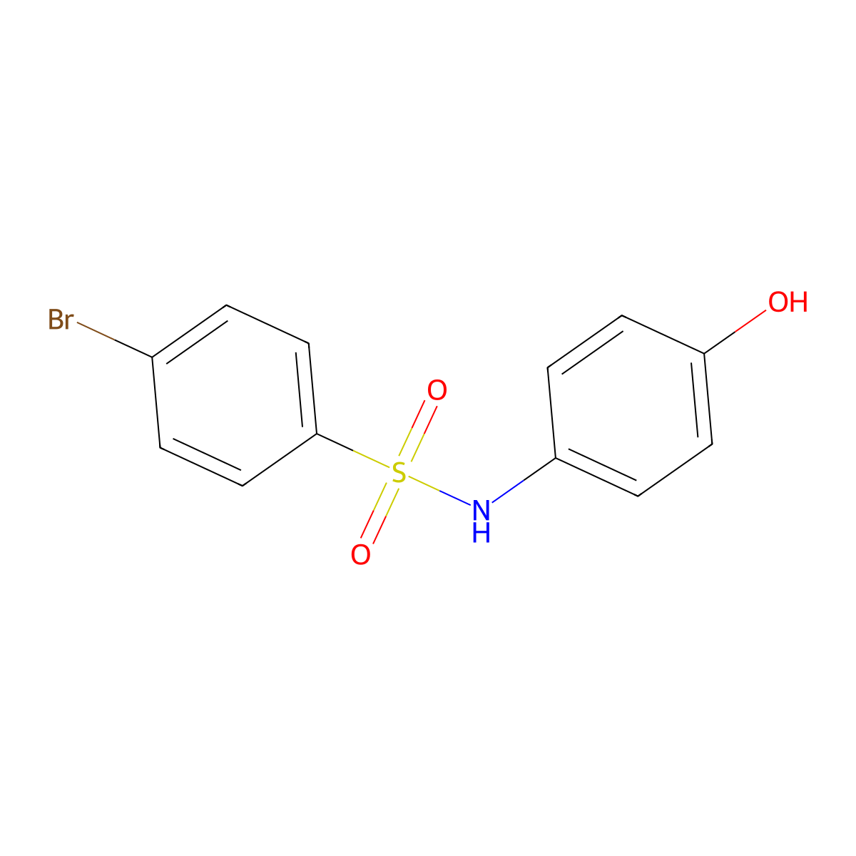 4-Bromo-N-(4-hydroxyphenyl)benzenesulfonamide molecular structure, CAS 51767-40-9