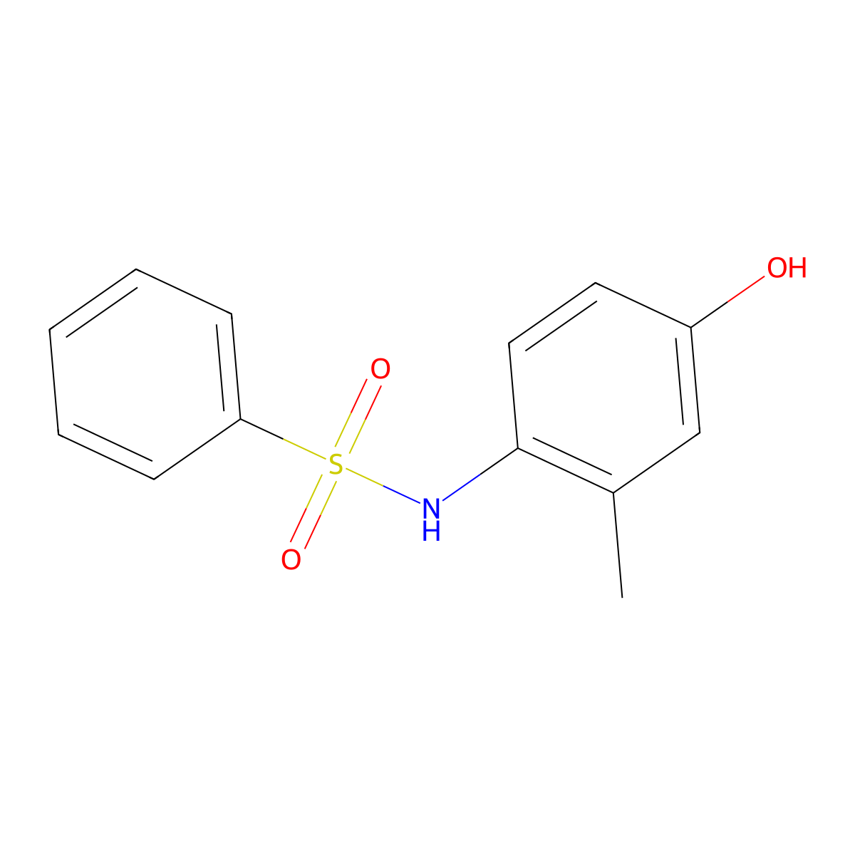 N-(4-hydroxy-2-methylphenyl)benzenesulfonamide molecular structure, CAS 51767-42-1