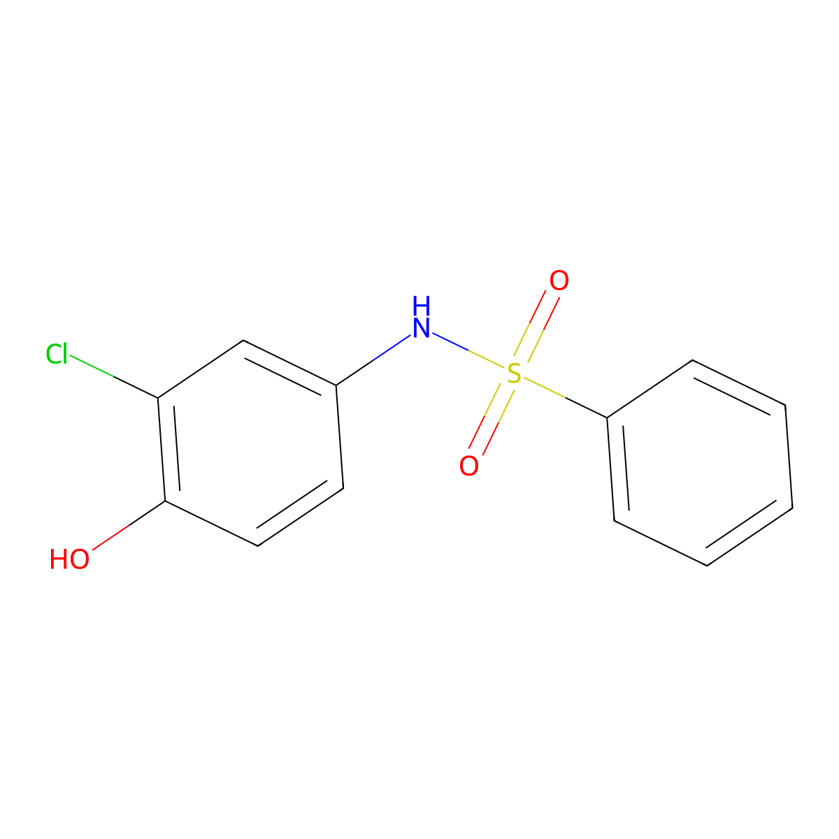 N-(3-chloro-4-hydroxyphenyl)benzenesulfonamide molecular structure, CAS 51767-43-2