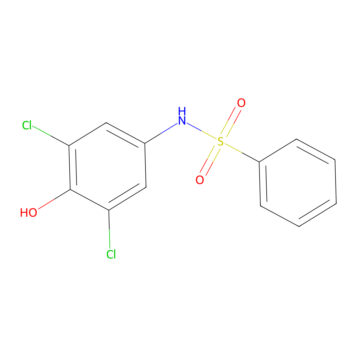 N-(3,5-Dichloro-4-hydroxyphenyl)benzenesulfonamide molecular structure, CAS 51767-45-4