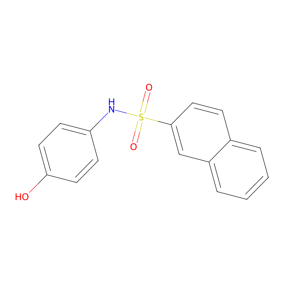 N-(4-hydroxyphenyl)naphthalene-2-sulfonamide molecular structure, CAS 51767-49-8