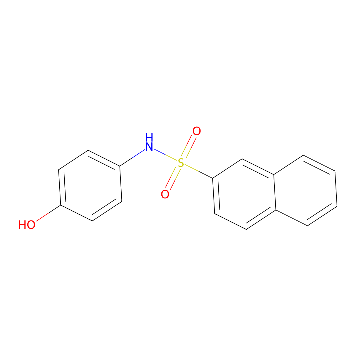 N-(4-hydroxyphenyl)naphthalene-2-sulfonamide molecular structure, CAS 51767-49-8