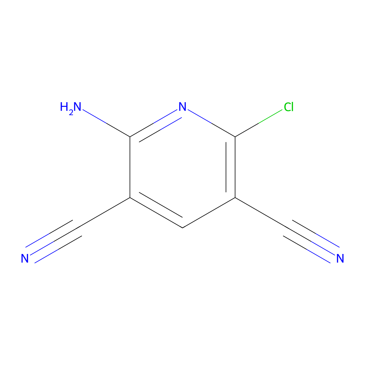 2-Amino-6-chloropyridine-3,5-dicarbonitrile molecular structure, CAS 51768-01-5