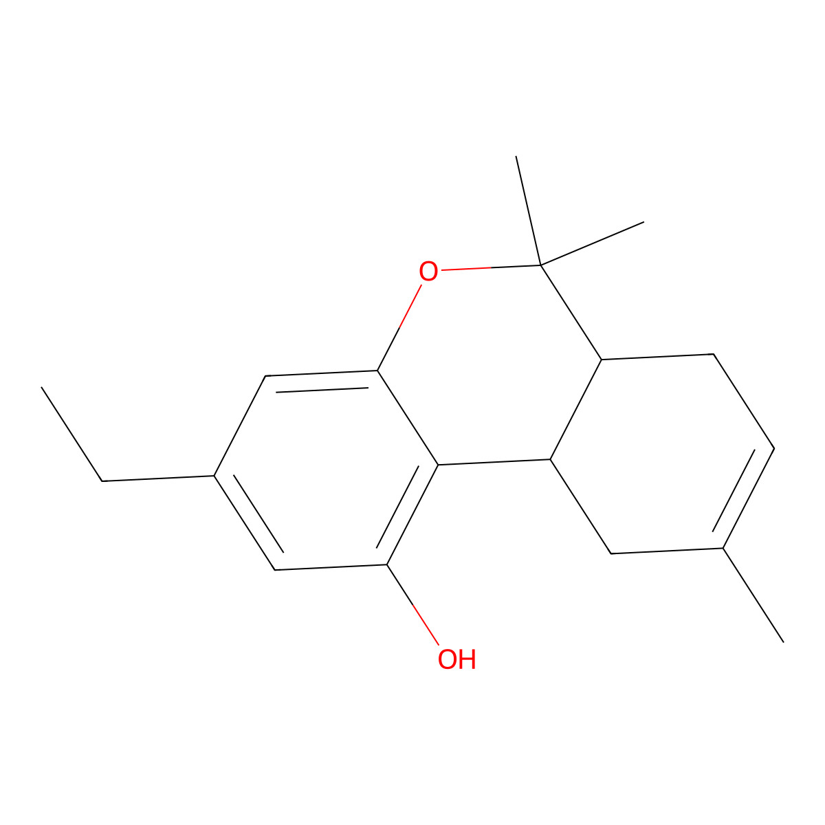 Ethyl-delta-8-tetrahydrocannabinol molecular structure, CAS 51768-58-2