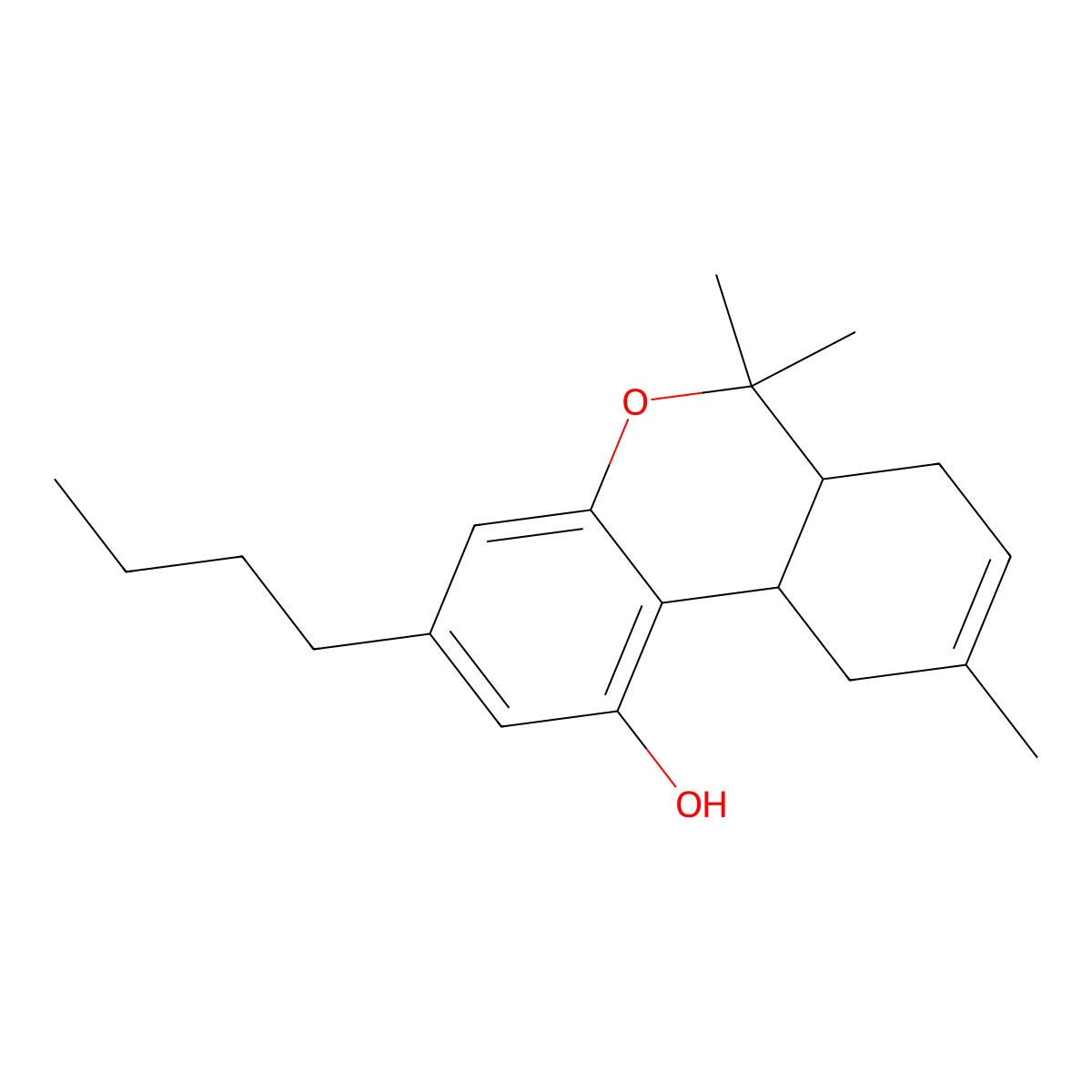 Butyl-delta(8)-tetrahydrocannabinol molecular structure, CAS 51768-59-3