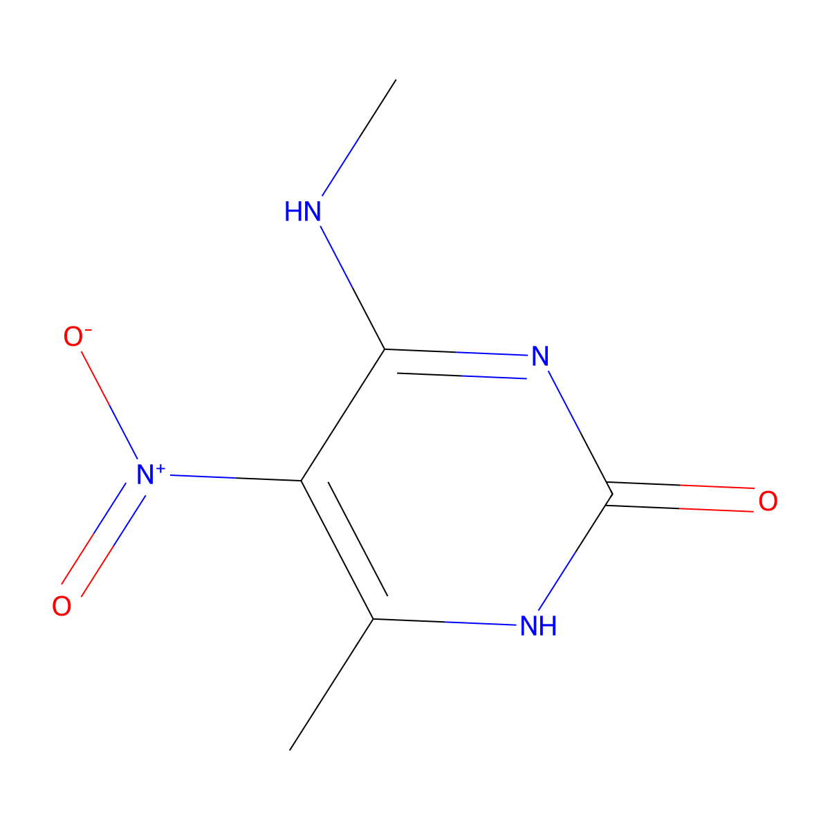 4-Methyl-6-(methylamino)-5-nitropyrimidin-2(1h)-one molecular structure, CAS 5177-15-1