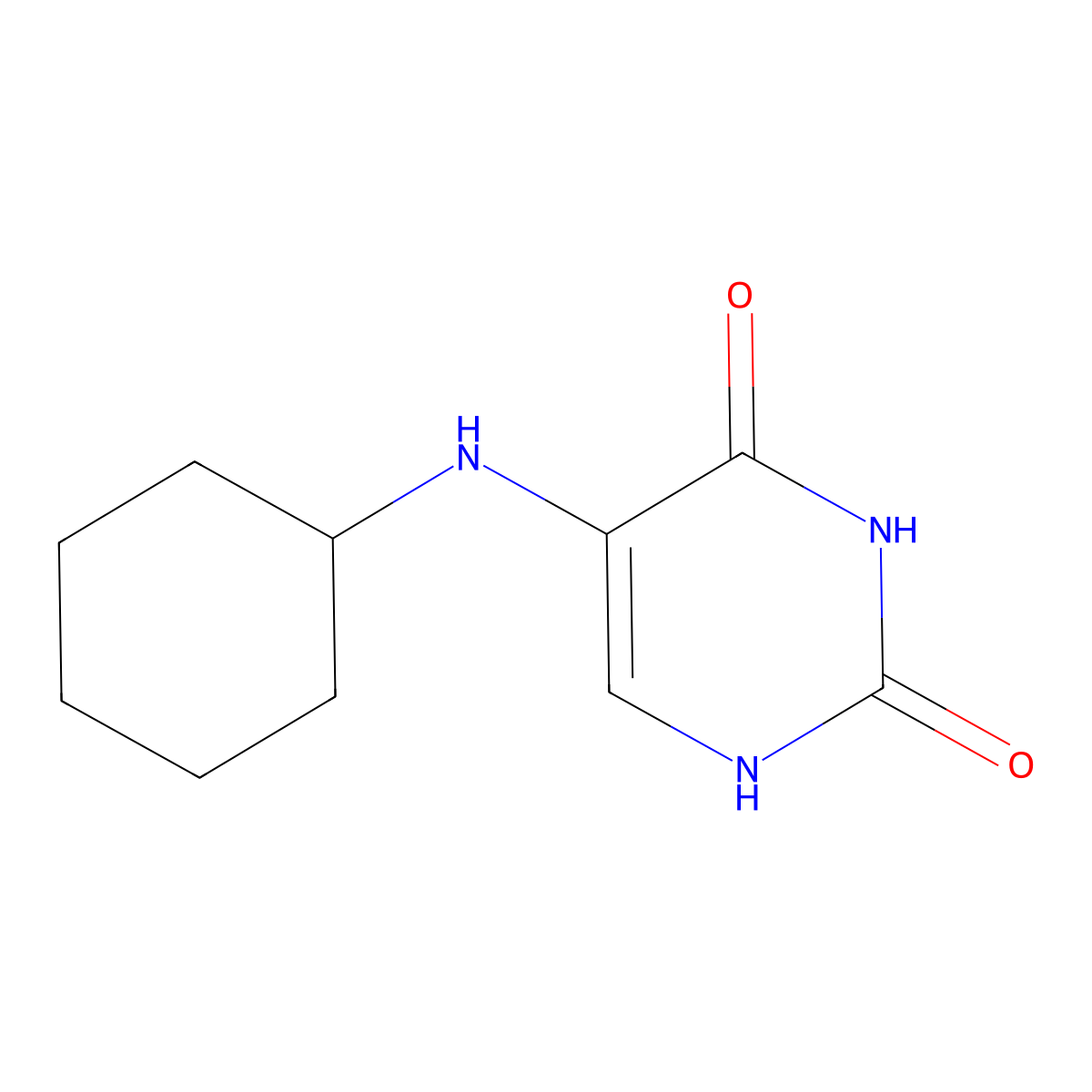 2,4(1h,3h)-Pyrimidinedione, 5-(cyclohexylamino)- molecular structure, CAS 5177-53-7