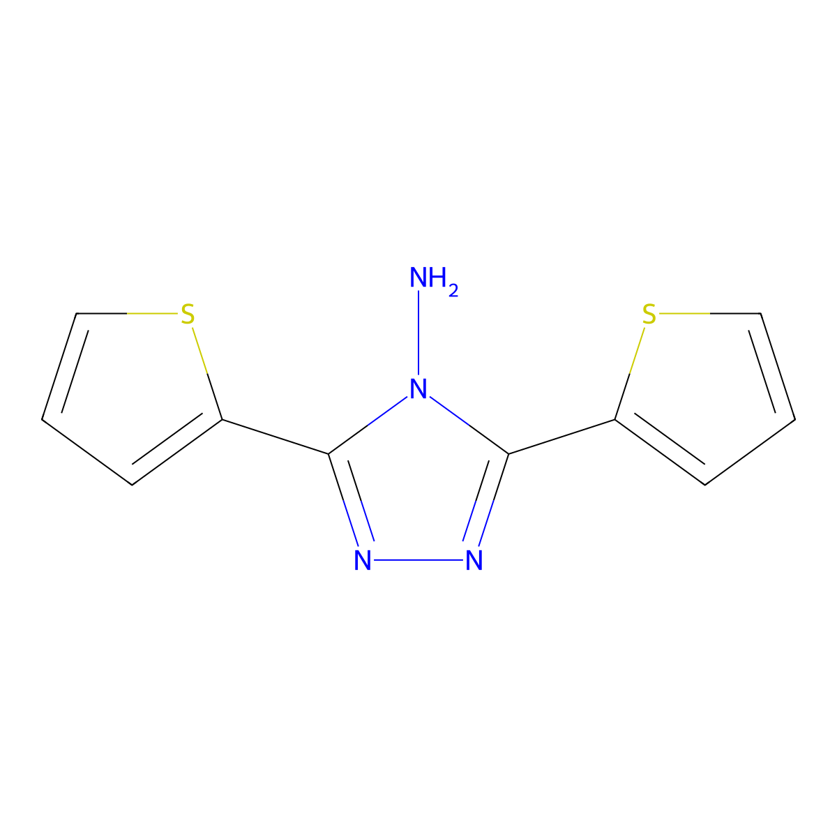 3,5-di(2-thienyl)-4H-1,2,4-triazol-4-amine molecular structure, CAS 51770-35-5
