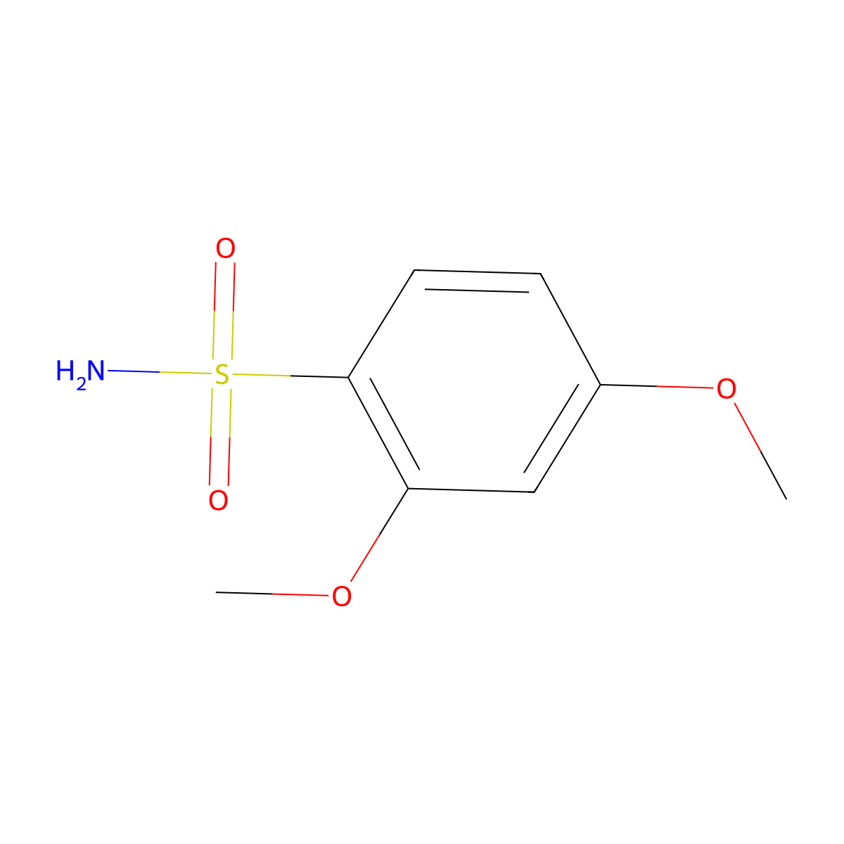 2,4-Dimethoxybenzenesulfonamide molecular structure, CAS 51770-71-9