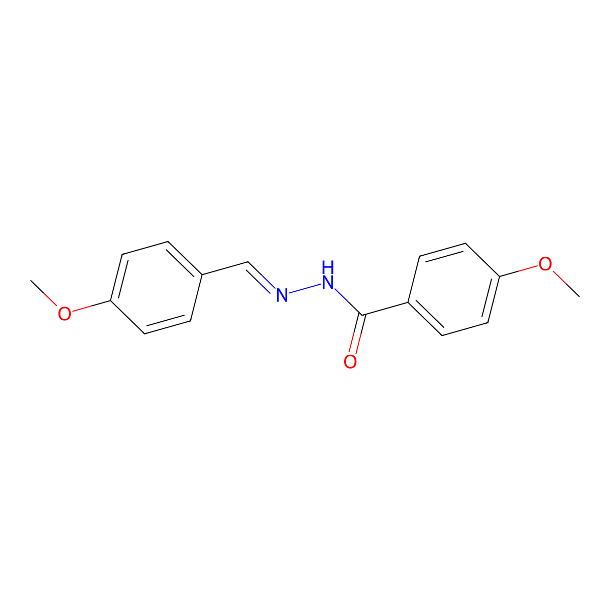 4-Methoxy-N-[(4-methoxyphenyl)methylidene]benzene-1-carbohydrazonic acid molecular structure, CAS 51771-21-2
