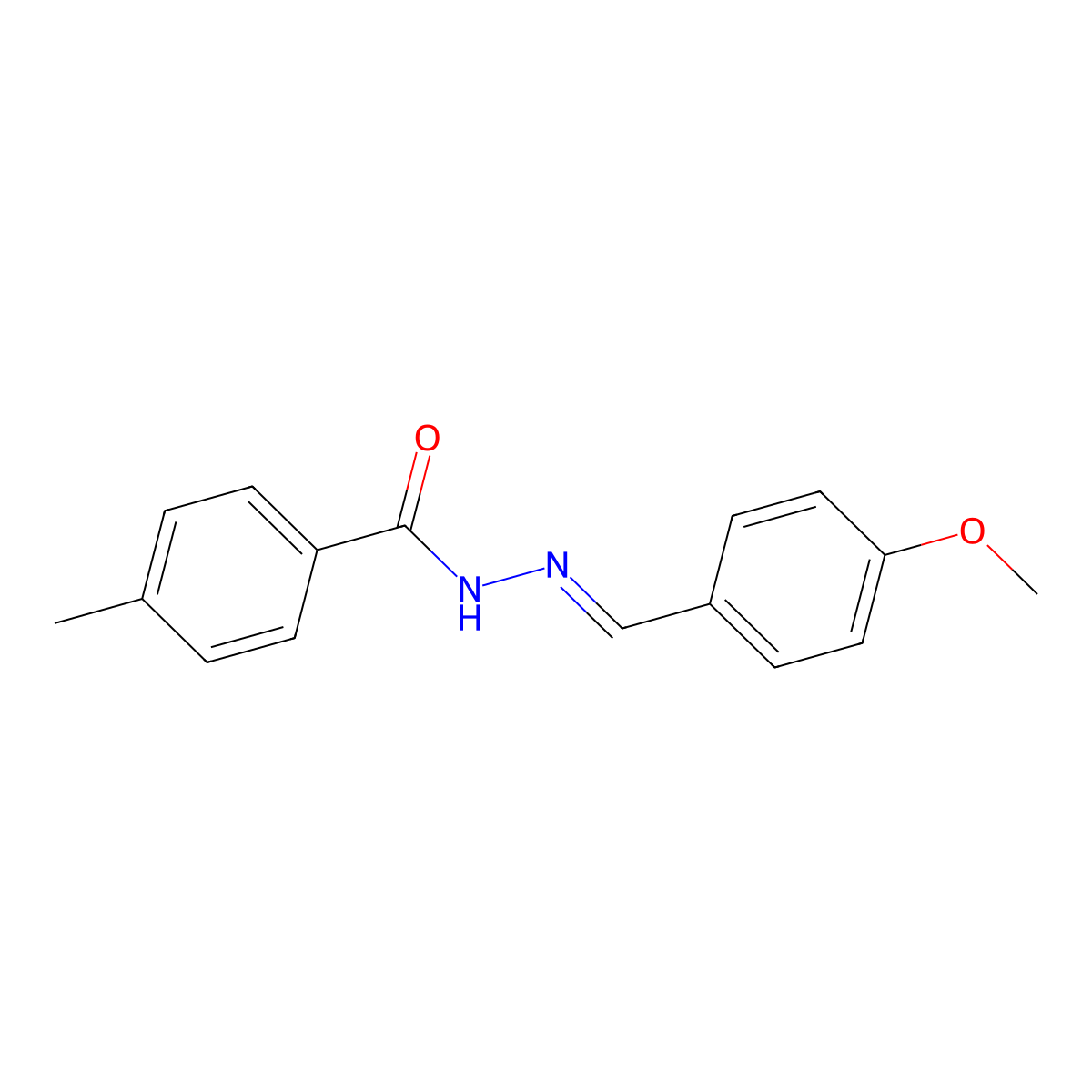 N-[(4-Methoxyphenyl)methylideneamino]-4-methyl-benzamide molecular structure, CAS 51771-24-5