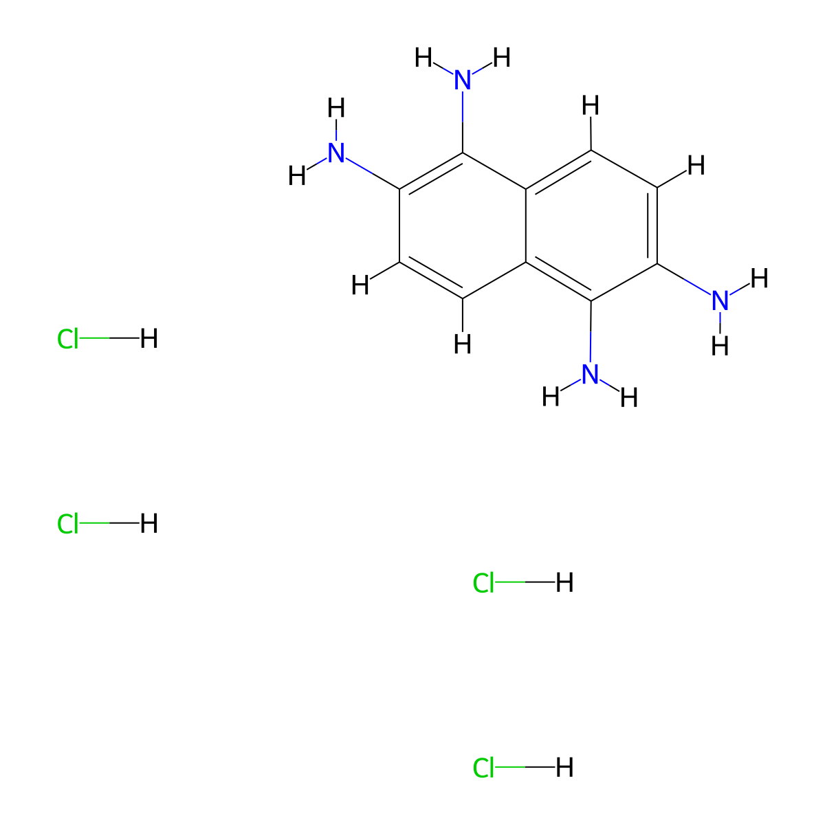 Naphthalene-1,2,5,6-tetraamine tetrahydrochloride molecular structure, CAS 51772-73-7
