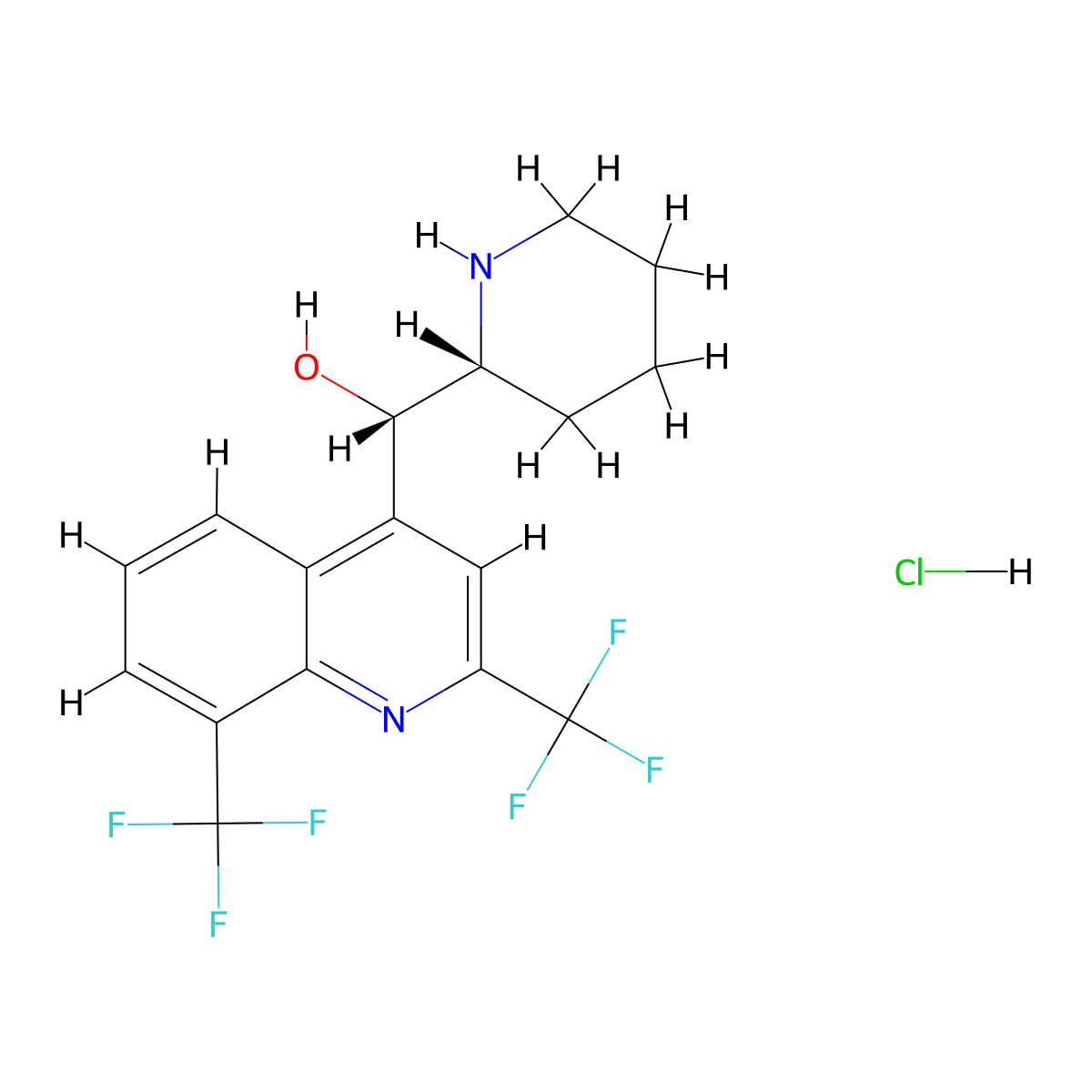 Mefloquine Hydrochloride molecular structure, CAS 51773-92-3