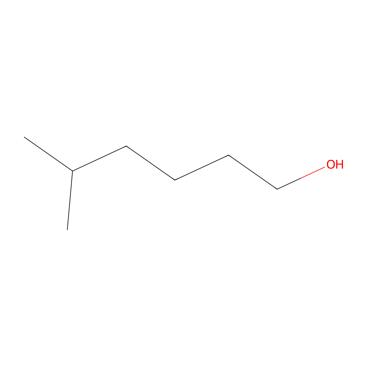 5-Methyl-1-hexanol molecular structure, CAS 51774-11-9