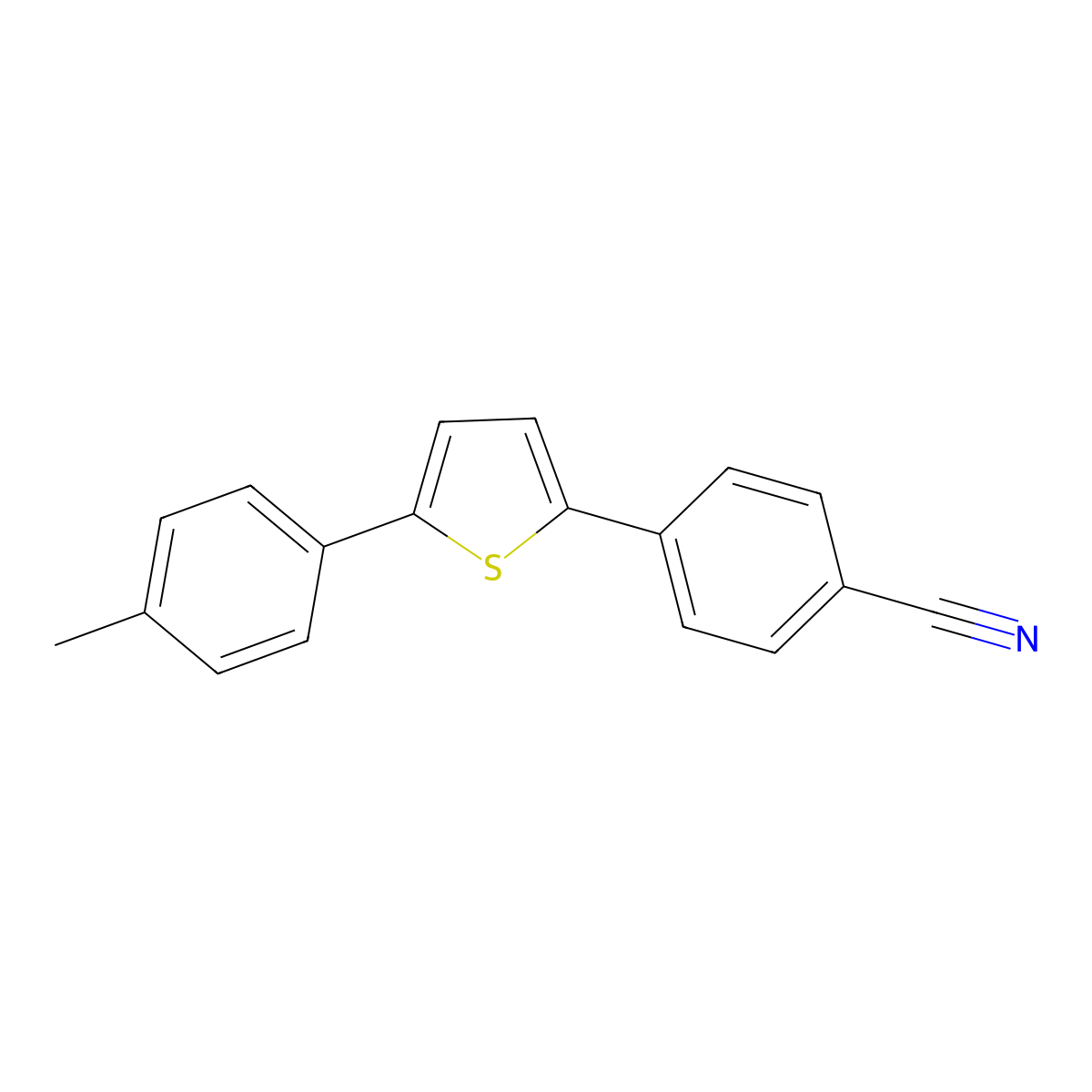Benzonitrile, 4-[5-(4-methylphenyl)-2-thienyl]- molecular structure, CAS 51775-50-9