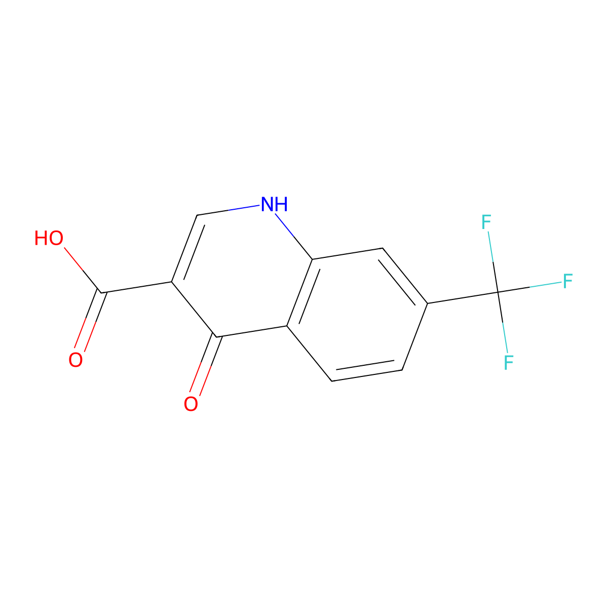 4-Hydroxy-7-trifluoromethylquinoline-3-carboxylic acid molecular structure, CAS 51776-97-7
