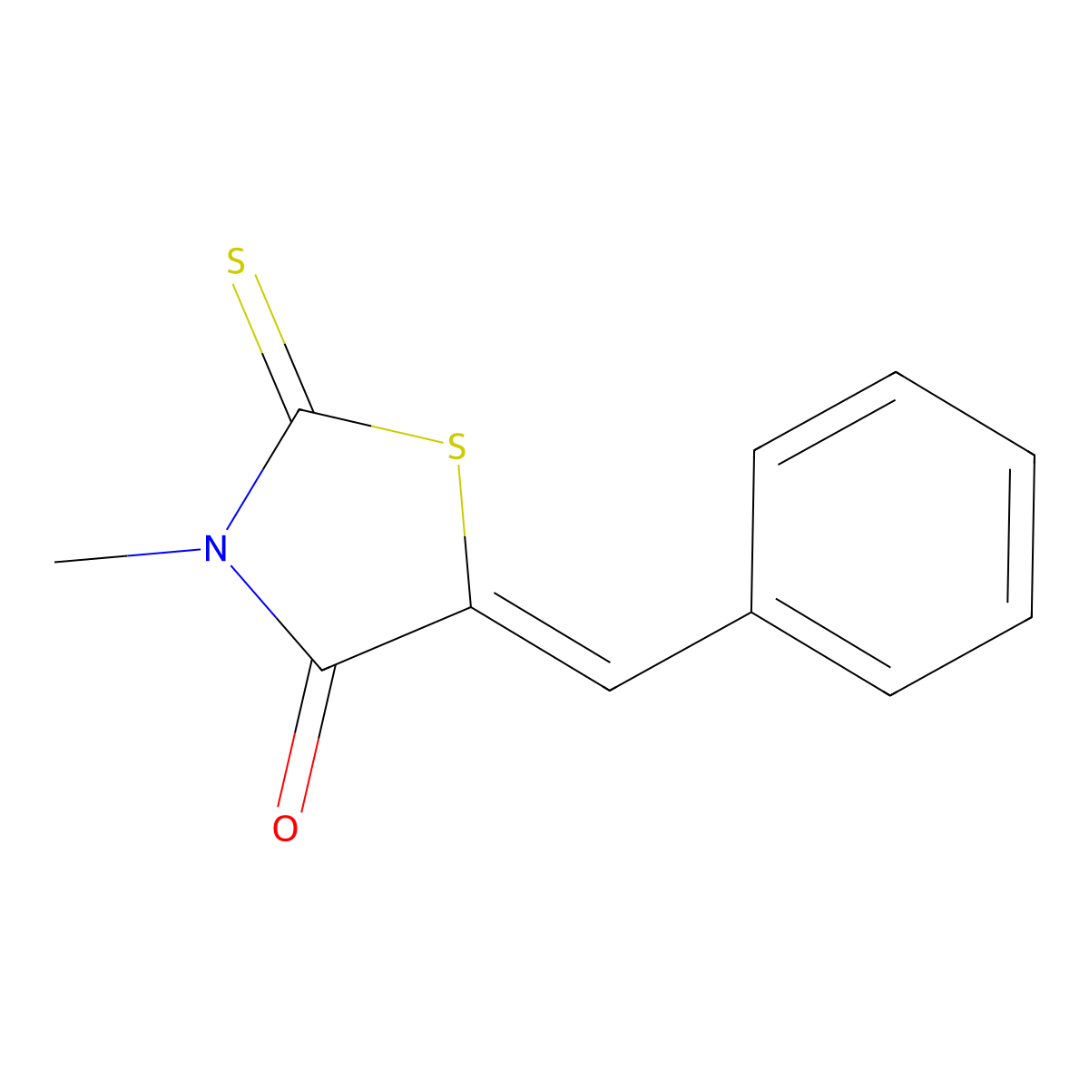 3-Methyl-5-benzylidenerhodanine molecular structure, CAS 5178-04-1