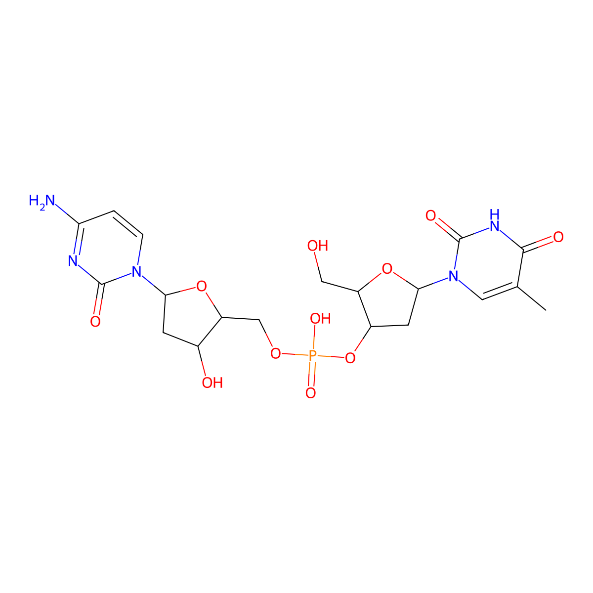 Thymidylyl-(3'-5')-deoxycytidine molecular structure, CAS 5178-19-8