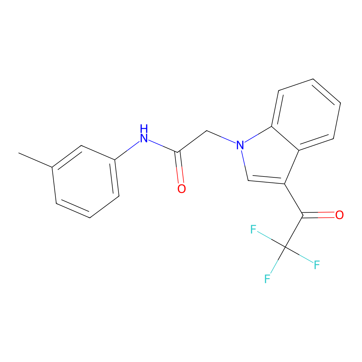 N-(3-methylphenyl)-2-[3-(2,2,2-trifluoroacetyl)indol-1-yl]acetamide molecular structure, CAS 5178-21-2