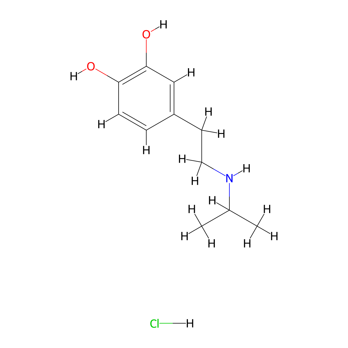 Desoxyisoprenaline hydrochloride molecular structure, CAS 5178-52-9