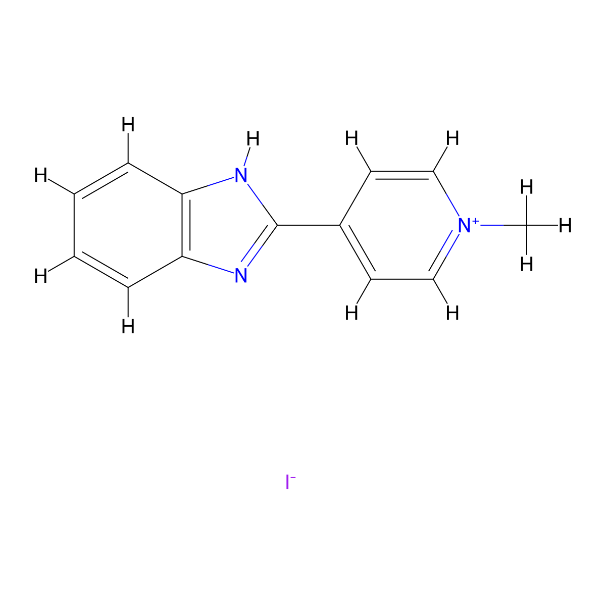 4-(1H-Benzimidazol-2-yl)-1-methylpyridin-1-ium iodide molecular structure, CAS 51784-43-1