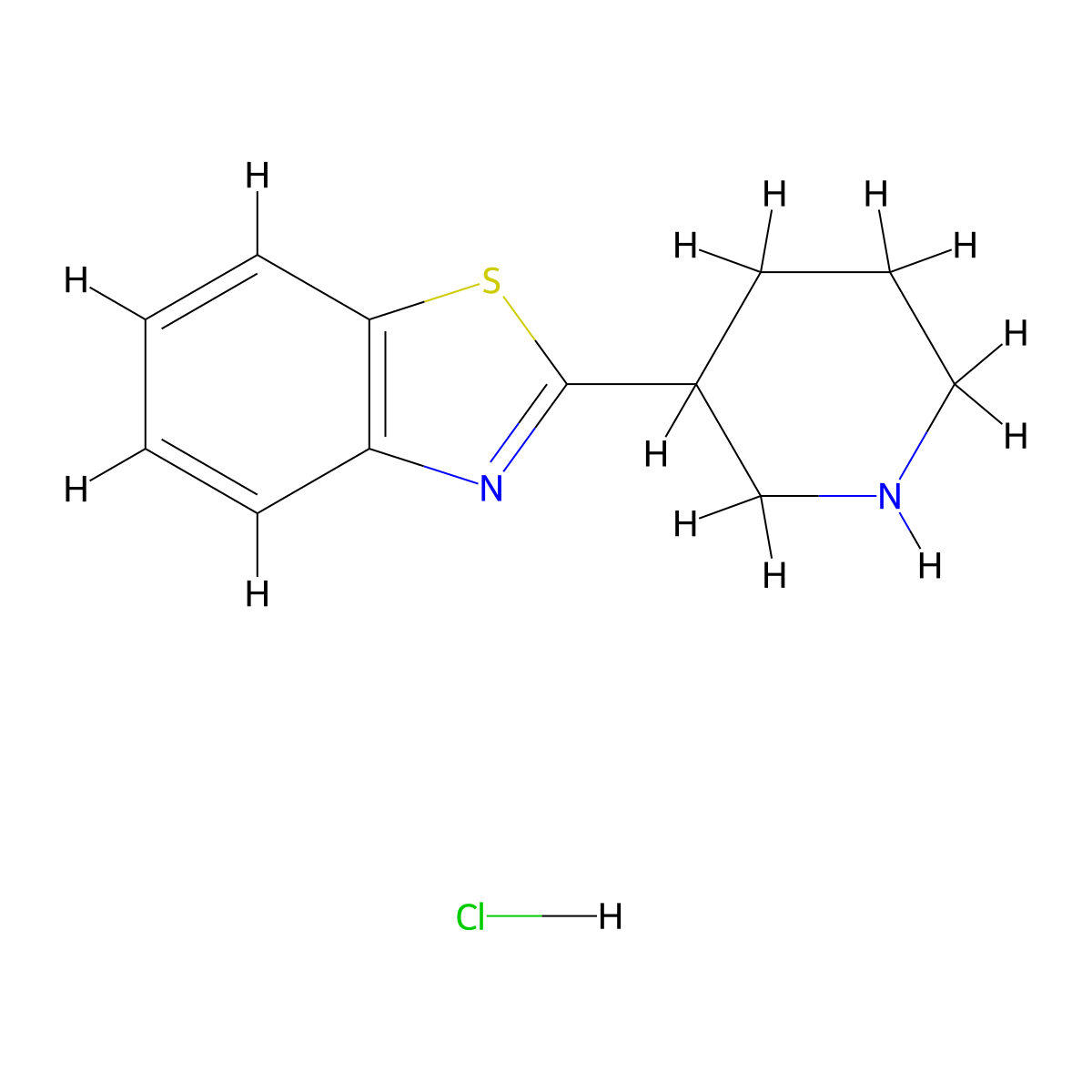 2-Piperidin-3-yl-1,3-benzothiazole hydrochloride molecular structure, CAS 51785-16-1