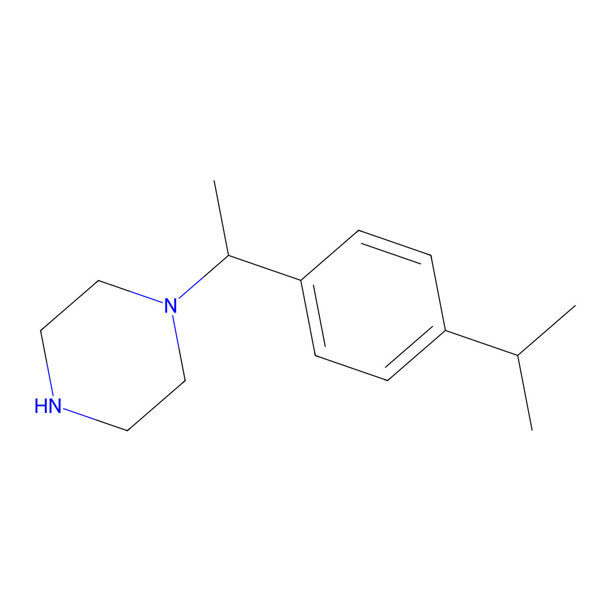 1-[1-(4-Propan-2-ylphenyl)ethyl]piperazine molecular structure, CAS 517855-37-7