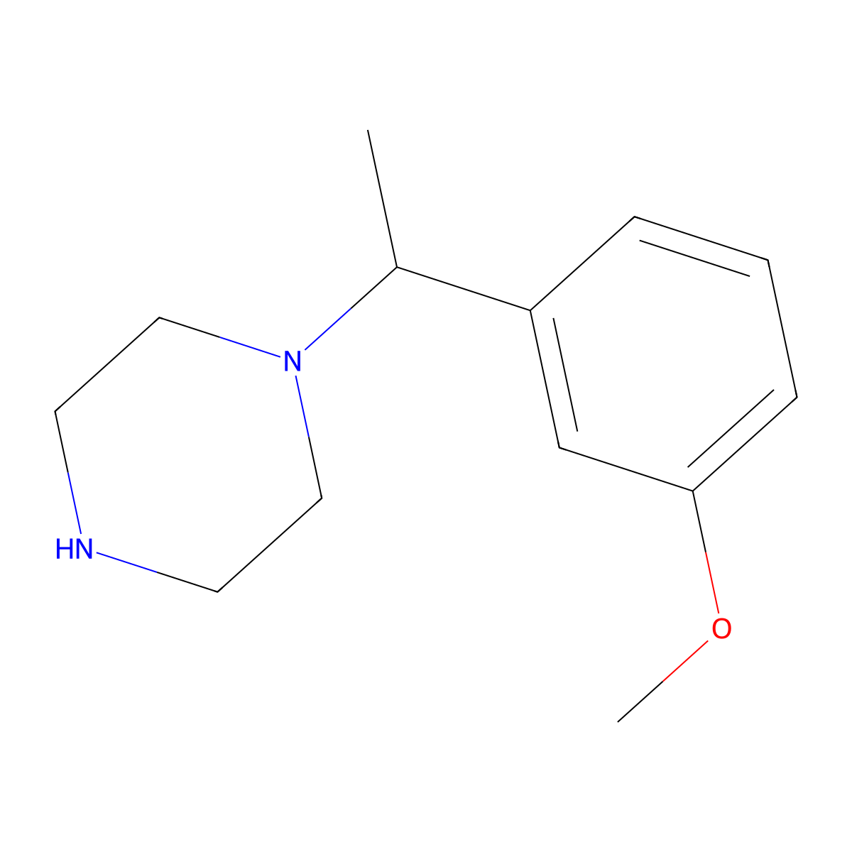 1-[1-(3-Methoxyphenyl)ethyl]piperazine molecular structure, CAS 517856-21-2