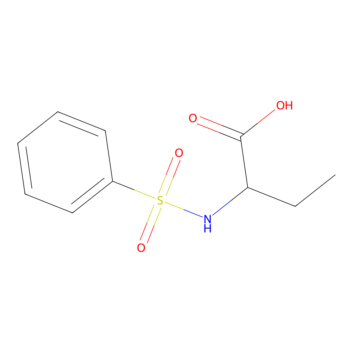 2-[(Phenylsulfonyl)amino]butanoic acid molecular structure, CAS 51786-16-4