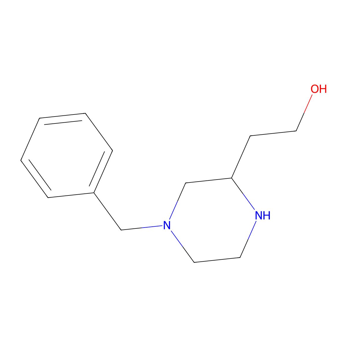 2-(4-Benzylpiperazin-2-yl)ethanol molecular structure, CAS 517866-77-2