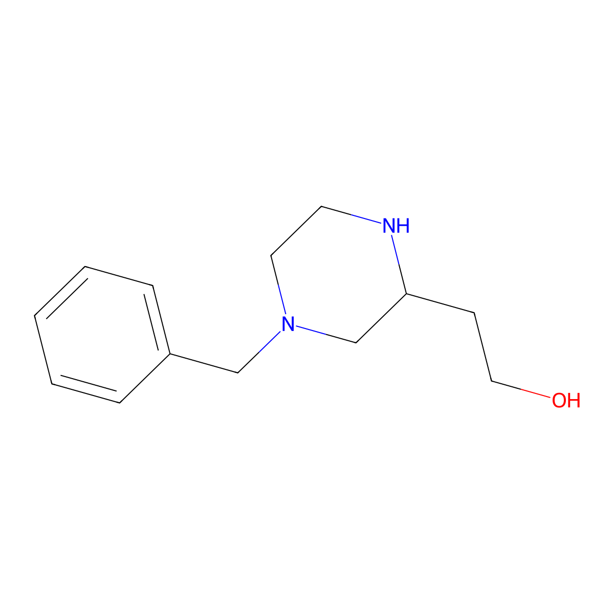 2-(4-Benzylpiperazin-2-yl)ethanol molecular structure, CAS 517866-77-2
