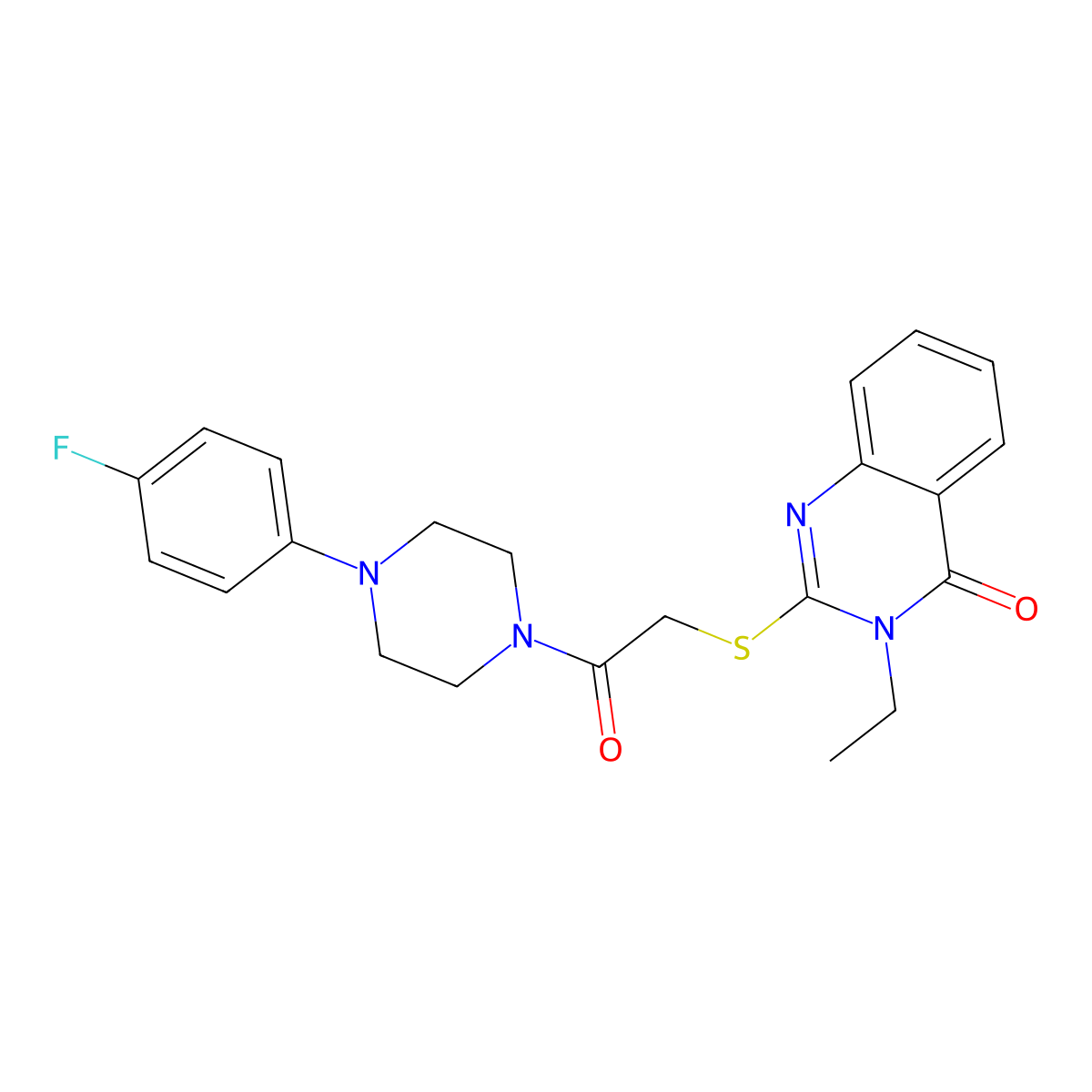 3-Ethyl-2-[2-[4-(4-fluorophenyl)piperazin-1-yl]-2-oxoethyl]sulfanylquinazolin-4-one molecular structure, CAS 517869-22-6