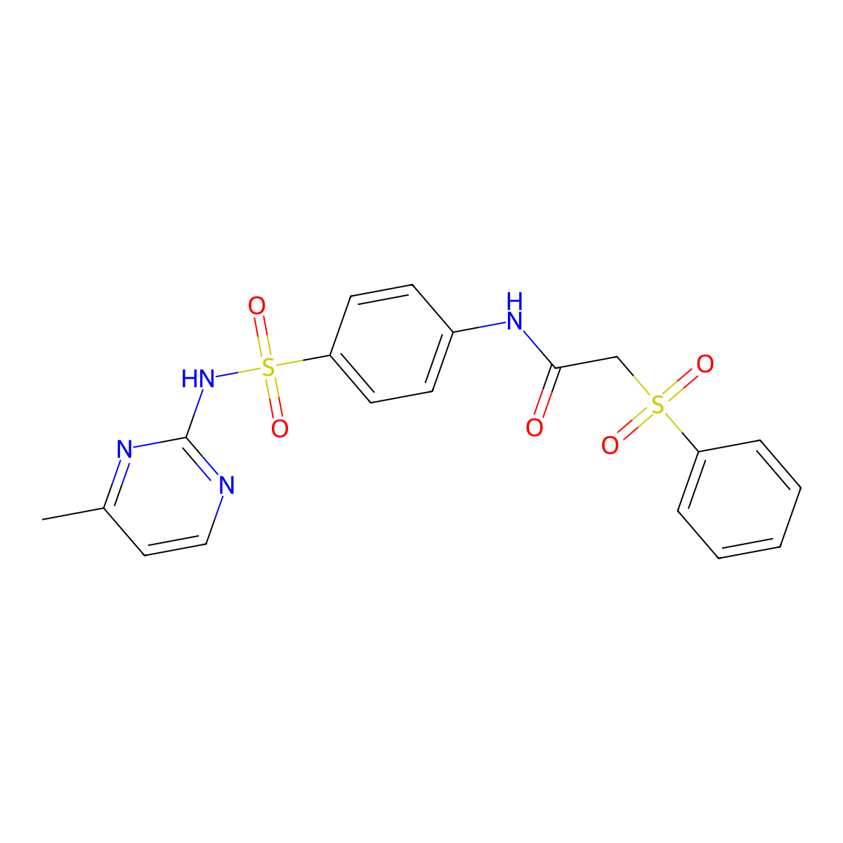 N-{4-[(4-methylpyrimidin-2-yl)sulfamoyl]phenyl}-2-(phenylsulfonyl)acetamide molecular structure, CAS 517869-64-6