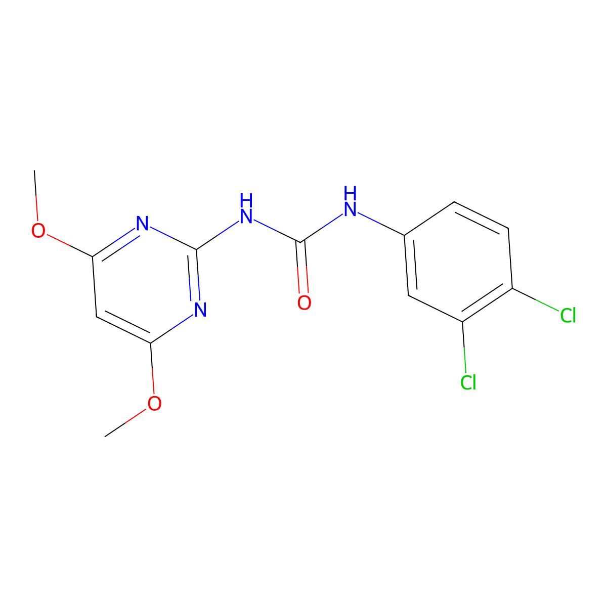 1-(3,4-Dichlorophenyl)-3-(4,6-dimethoxypyrimidin-2-yl)urea molecular structure, CAS 517869-78-2