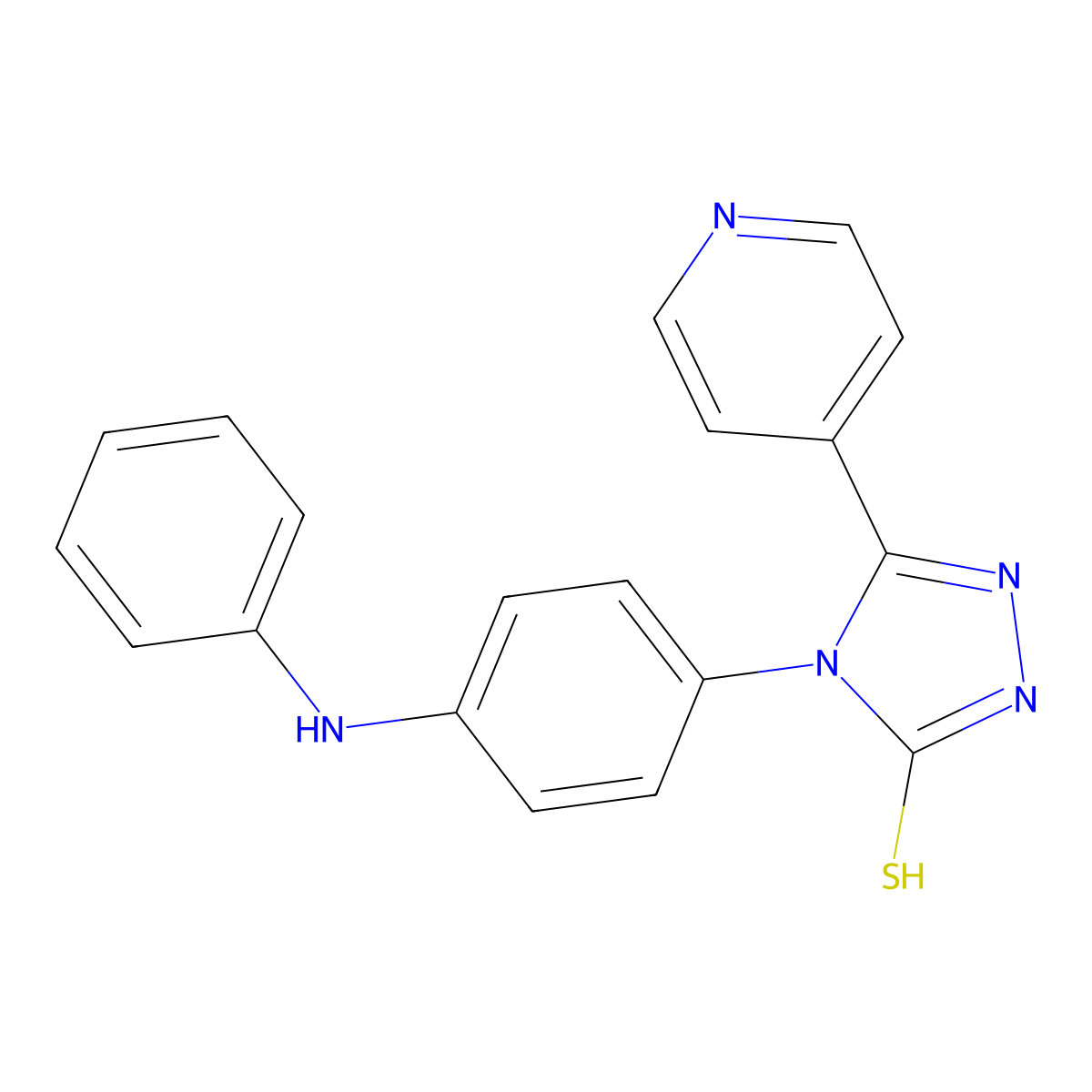4-(4-anilinophenyl)-3-pyridin-4-yl-1H-1,2,4-triazole-5-thione molecular structure, CAS 517869-96-4