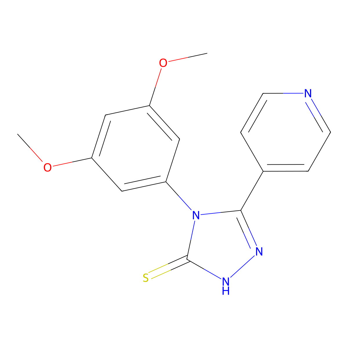 4-(3,5-Dimethoxyphenyl)-5-pyridin-4-yl-4H-1,2,4-triazole-3-thiol molecular structure, CAS 517869-97-5