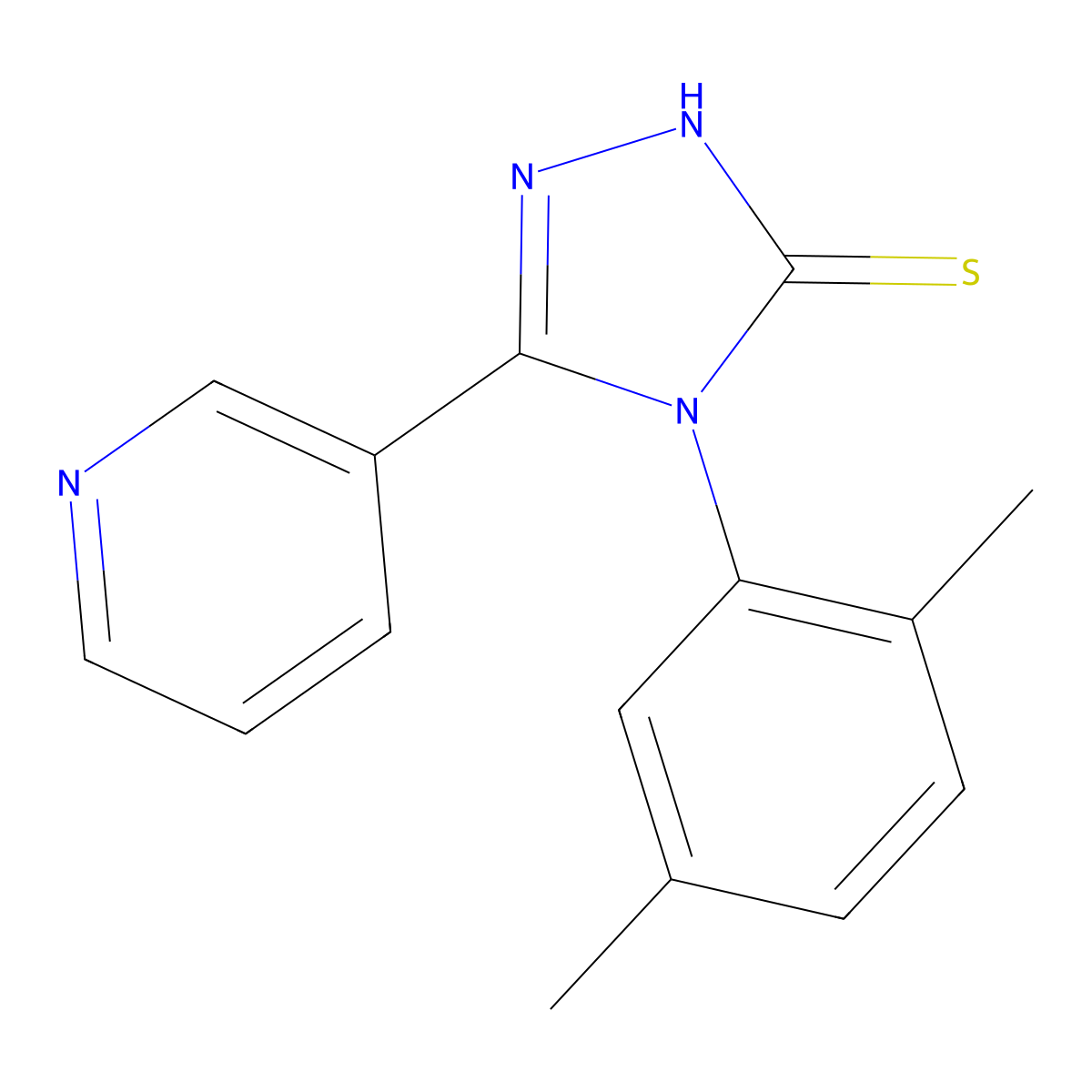 4-(2,5-dimethylphenyl)-3-pyridin-3-yl-1H-1,2,4-triazole-5-thione molecular structure, CAS 517869-98-6