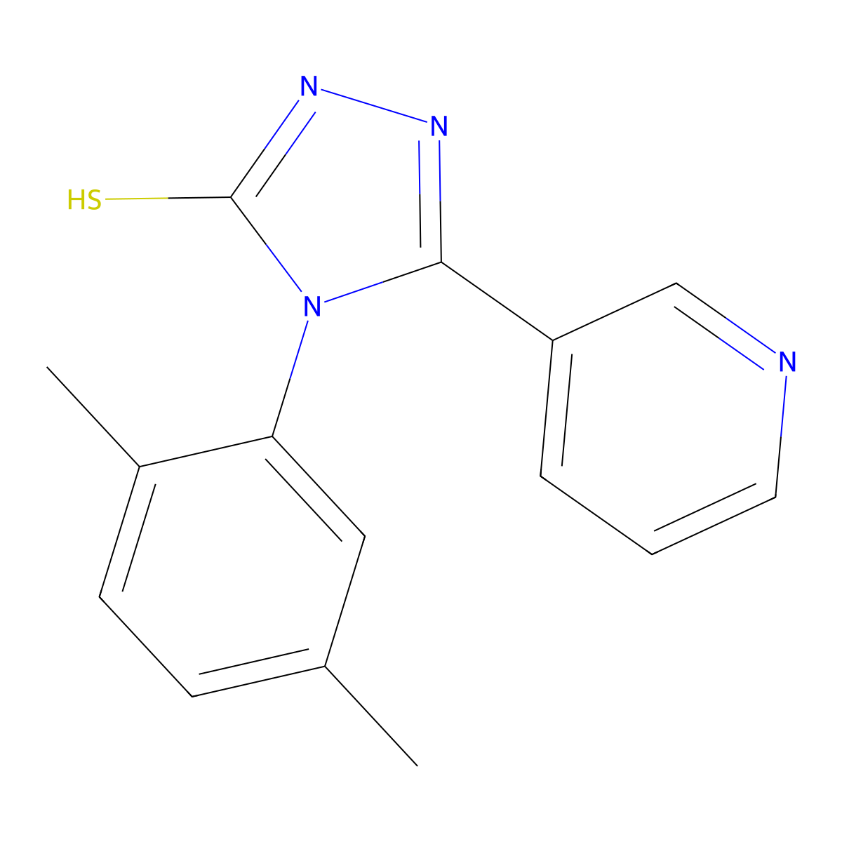 4-(2,5-dimethylphenyl)-3-pyridin-3-yl-1H-1,2,4-triazole-5-thione molecular structure, CAS 517869-98-6