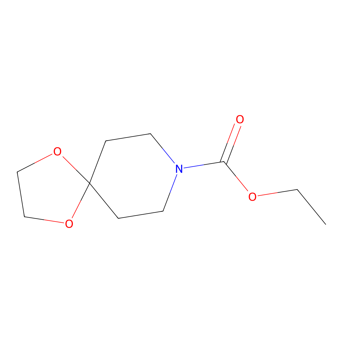 Ethyl 1,4-dioxa-8-azaspiro[4.5]decane-8-carboxylate molecular structure, CAS 51787-77-0